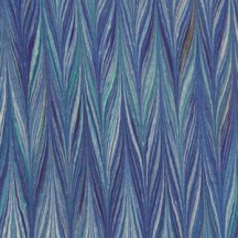Hand Marbled Paper Twilled Pattern in Blue ~ Berretti Marbled Arts